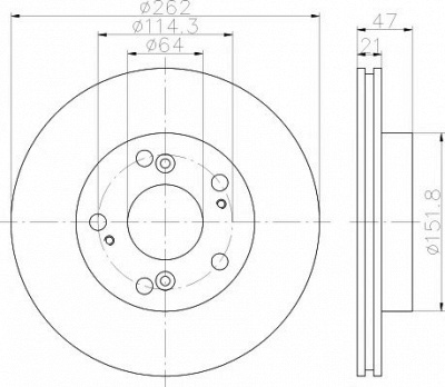 HELLA PAGID 8dd355115341 -  Тормозной диск